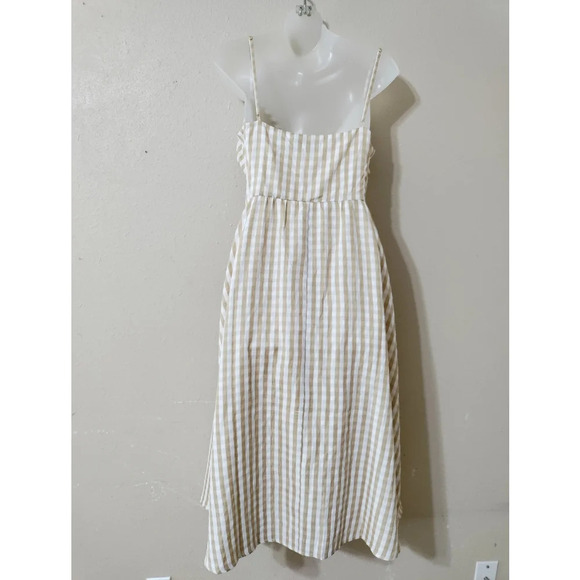 NWT MAJORELLE Joel Midi Dress in Gold Check Size Large - Picture 3 of 5